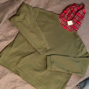 Urban Outfitters plaid hooded sweatshirt- large